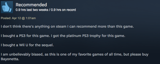 Illustration for article titled Bayonetta, As Told By Steam Reviews